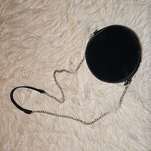 Mandee Y2K Black Faux Fur Purse w/ Silver Chain Strap | Mini Shoulder Bag